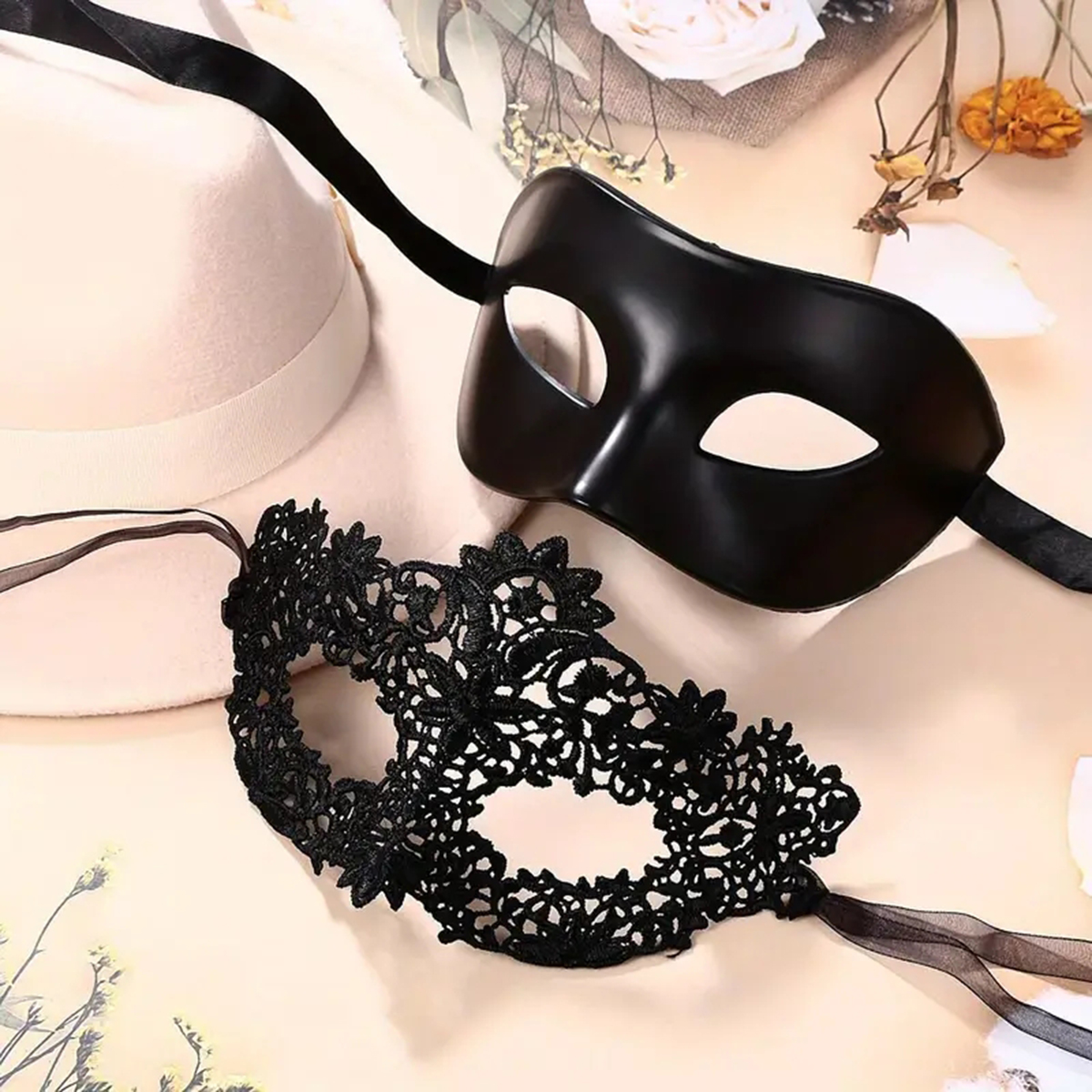 2pcs Hot New Sexy Black Lace M - Black Face Mask Pack avis et prix