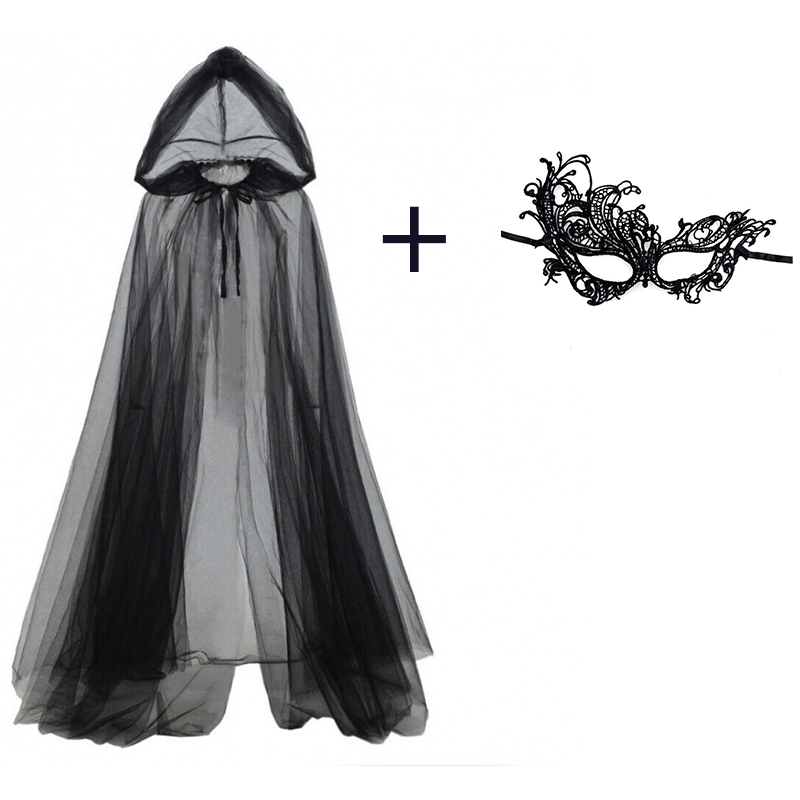 2pcs Set of Black Veil Cape An - Black Face Mask Pack avis et prix
