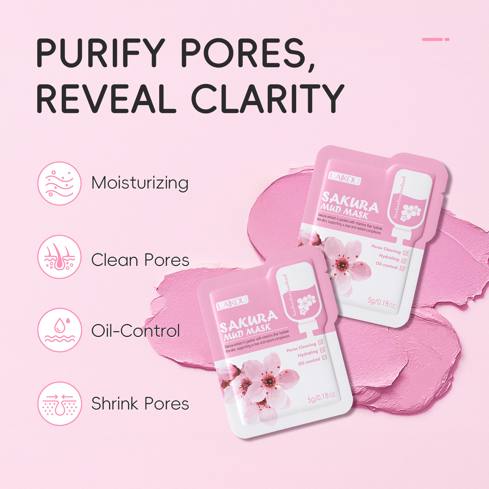 Laikou Sakura Clay Mask Trial  - Dust Mask Construction avis et prix