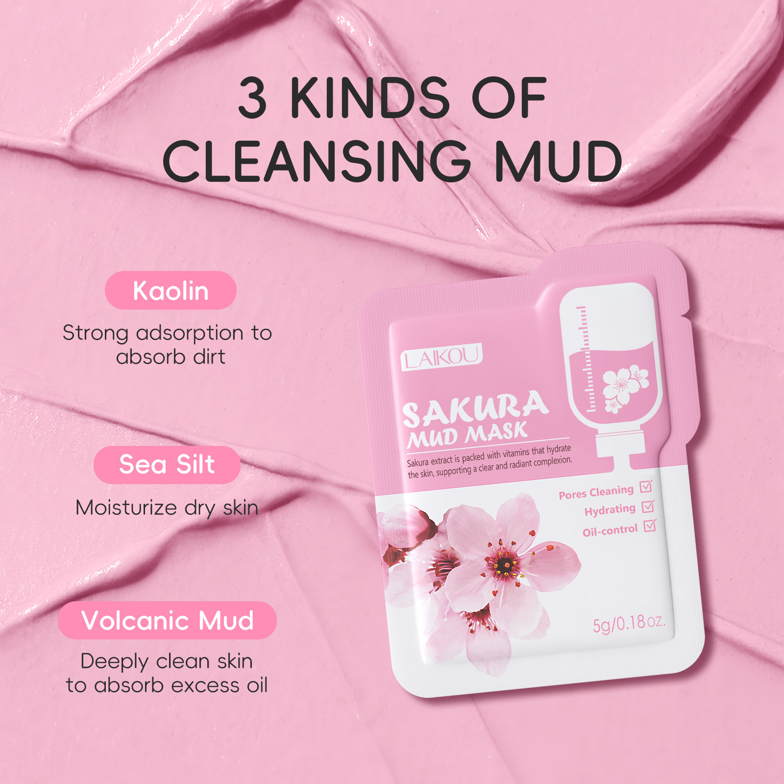 Laikou Sakura Clay Mask Trial  - Dust Mask Construction avis et prix