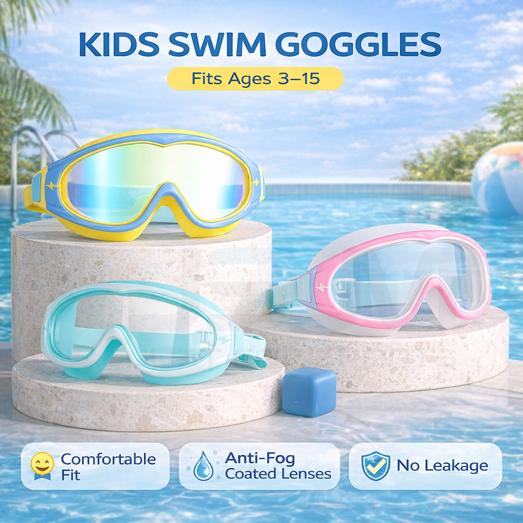JSJM Kids Swimming Goggles Big - Silicone Mask Bracket avis et prix