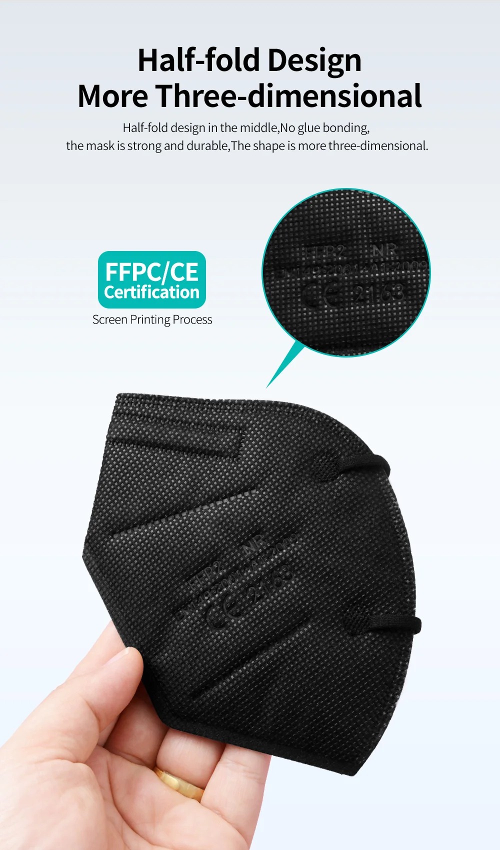 5Layer FFP2 Masks CE Approve K - Black Face Mask Pack avis et prix