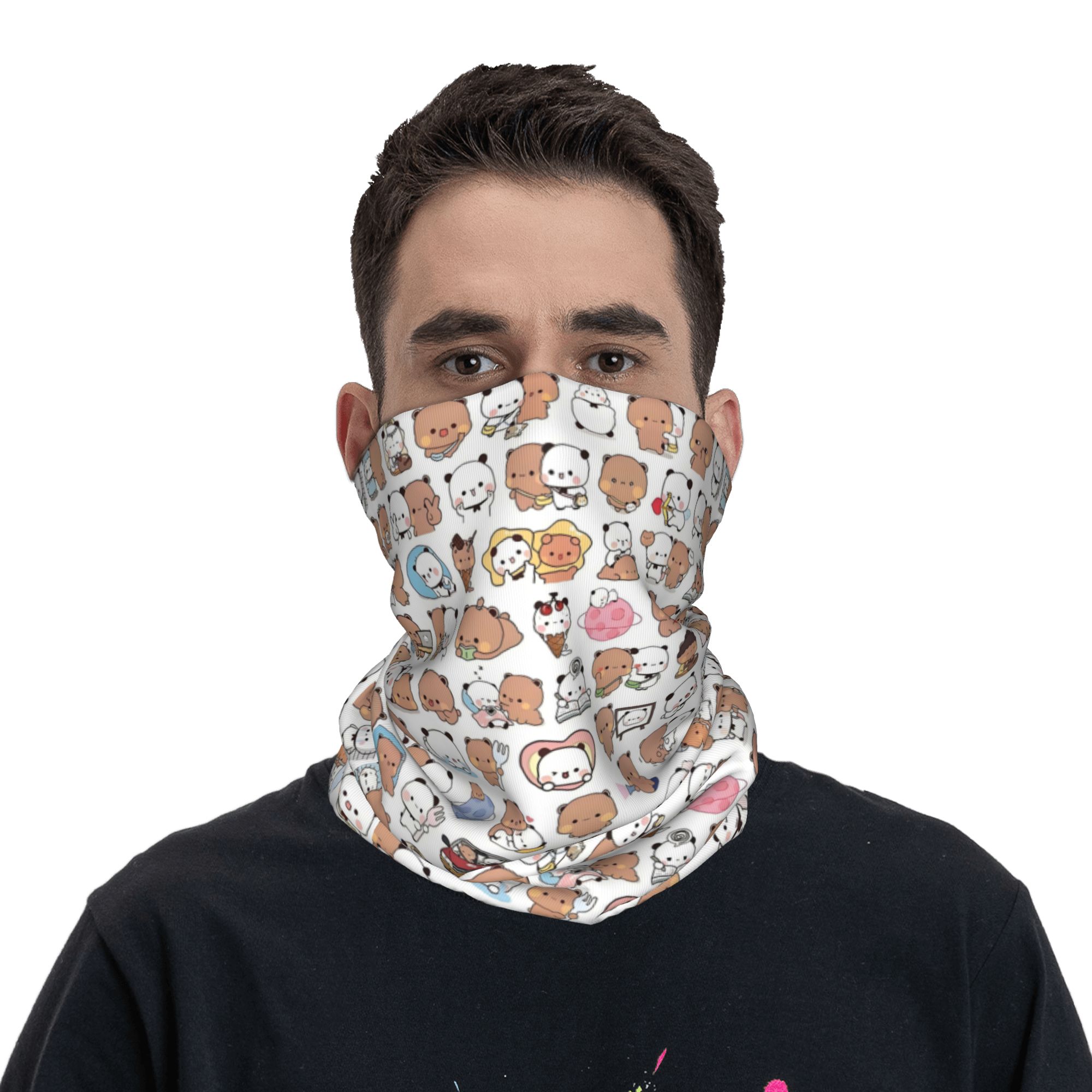 Custom Bear Cartoon Peach And  - Neck Gaiter Face Cover avis et prix
