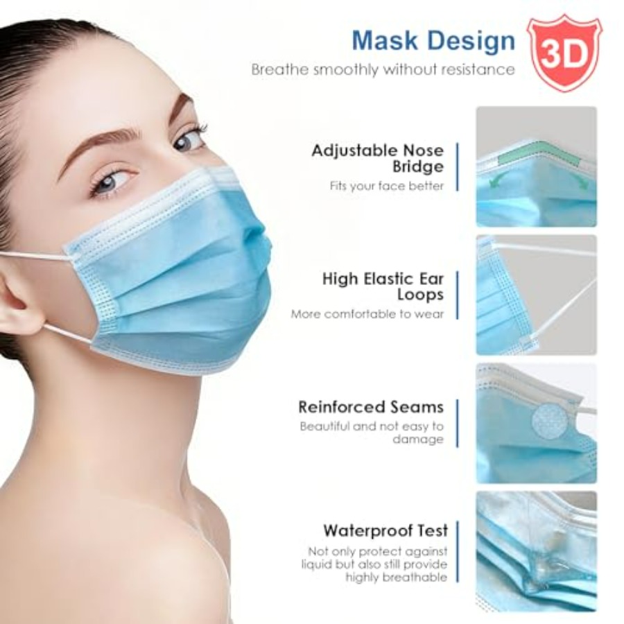 Blue Disposable Face Masks 100 - Disposable Mask Blue avis et prix
