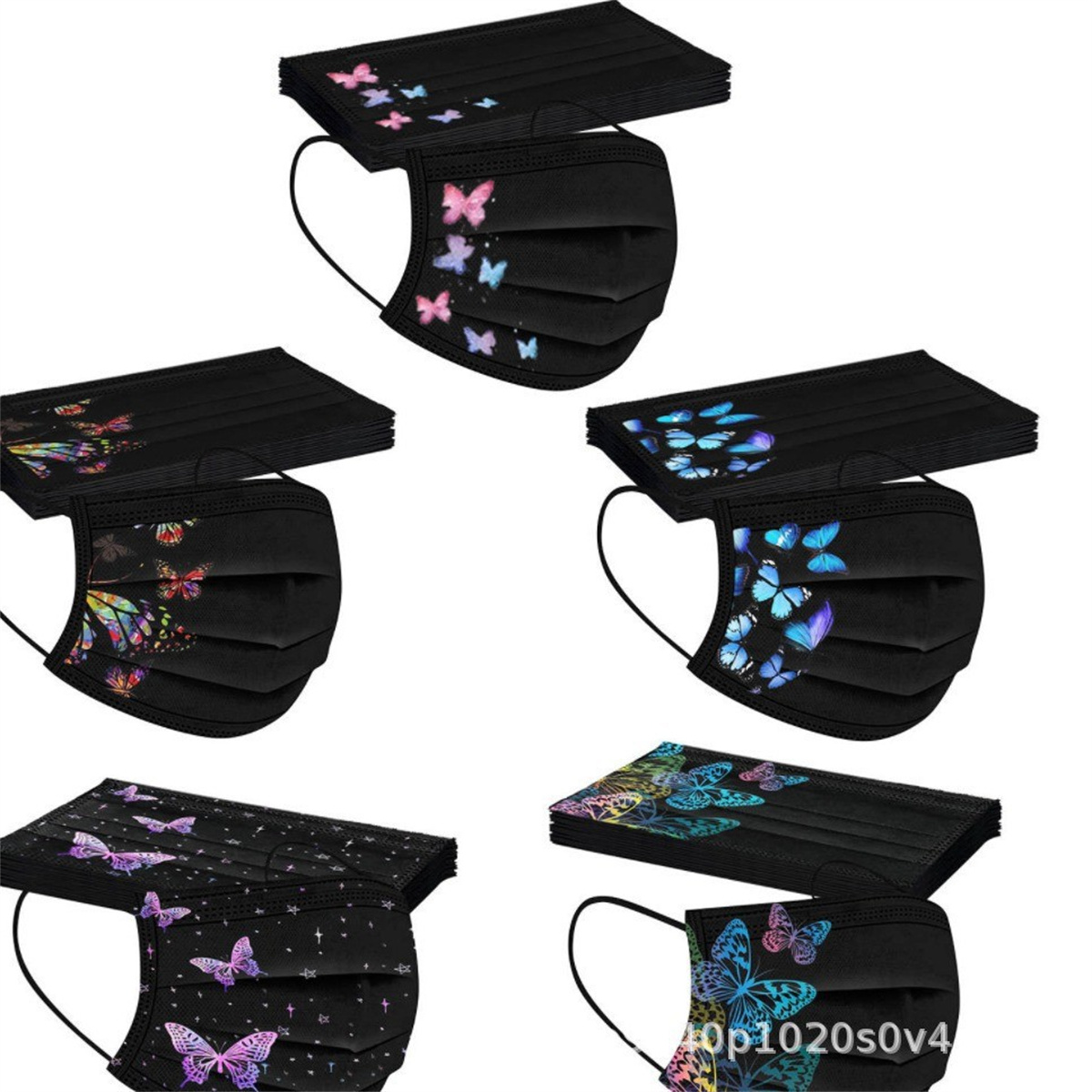 50pcs colorful butterfly print - Disposable Surgical Mask avis et prix
