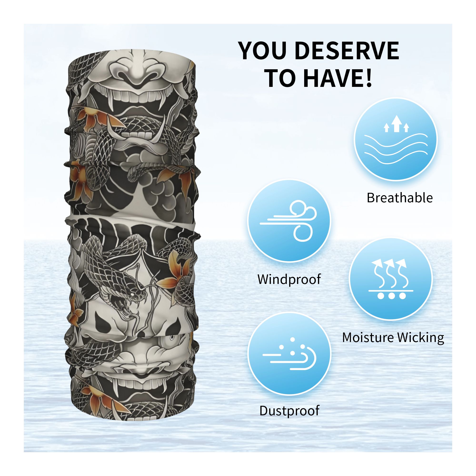 Custom Samurai Oni Demon Banda - Neck Gaiter Face Cover avis et prix