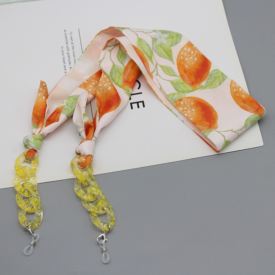 Bohemia Print Silk Scarf Glass - Mask Chain Holder avis et prix