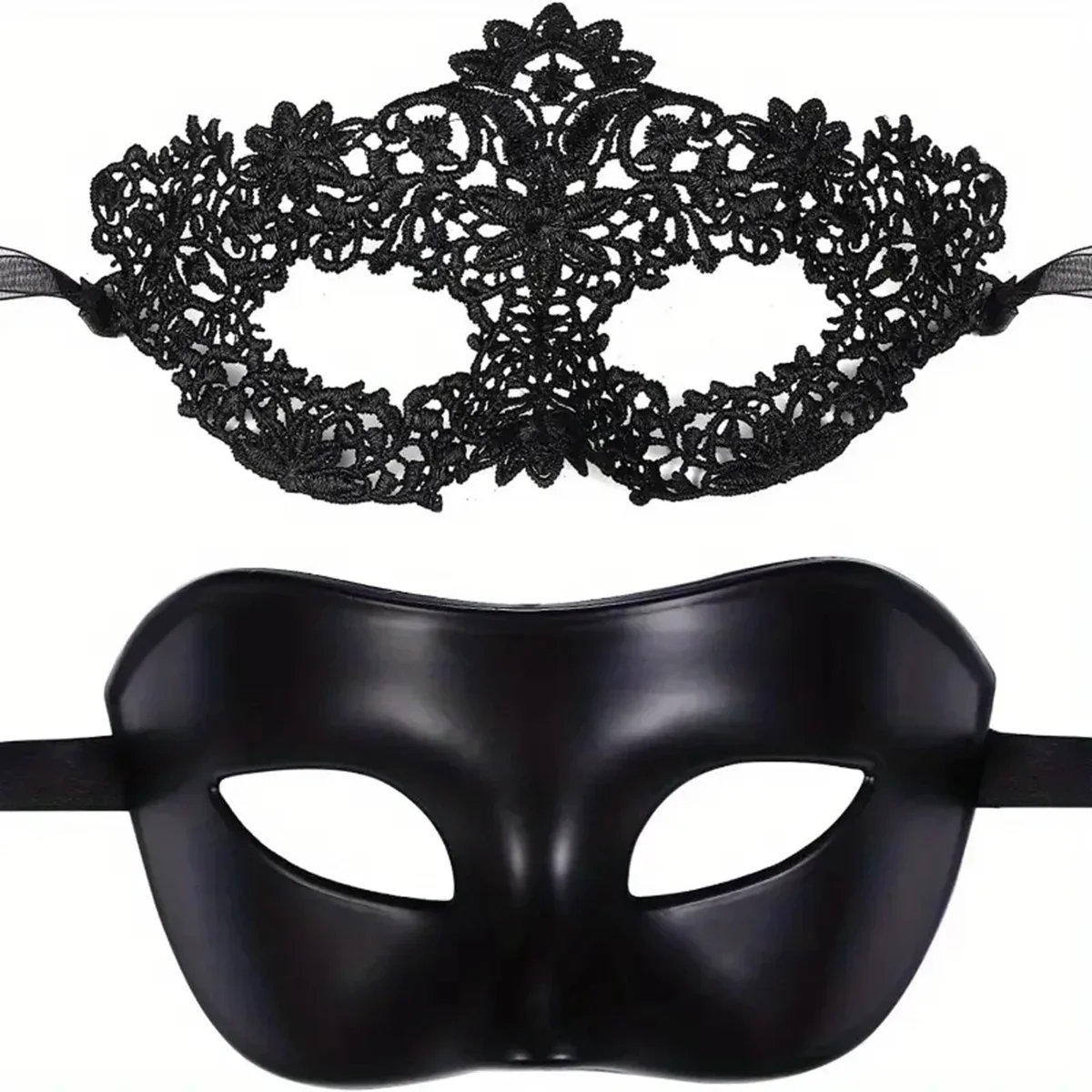 2pcs Elegant Black Lace Masque - Black Face Mask Pack avis et prix