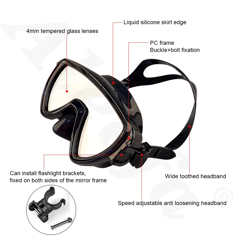 Scuba Diving Mask with flashli - Silicone Mask Bracket avis et prix